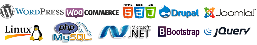 wordpress, drupal, joomla, magento, Ajax, Bootstrap, Jquery, Symfony, WooCommerce